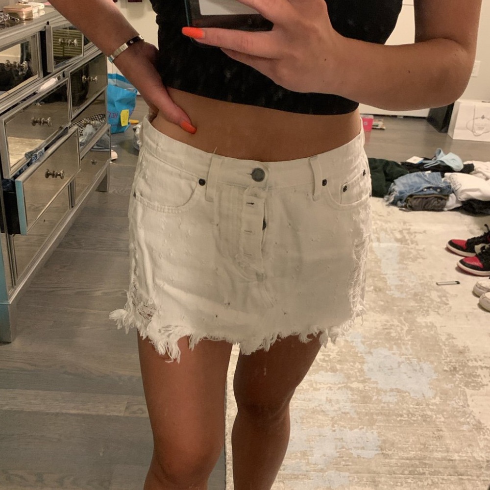 Carmar LF white jean skirt